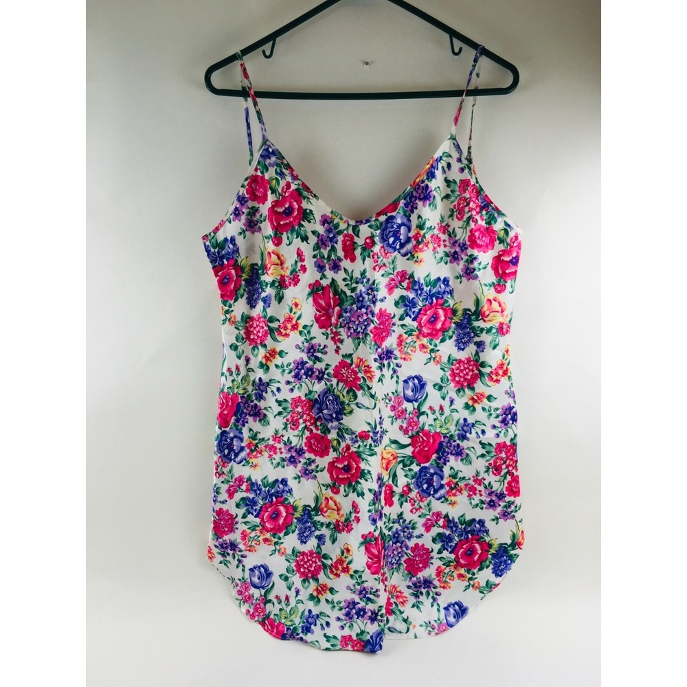 Honors Intimates Shirt Women's Size M? Floral Sleeveless Spaghetti Babydoll Tank